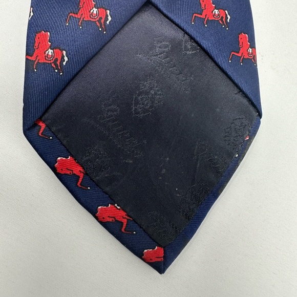 Gucci 100% silk blue vintage tie red horses desing - Picture 3 of 9